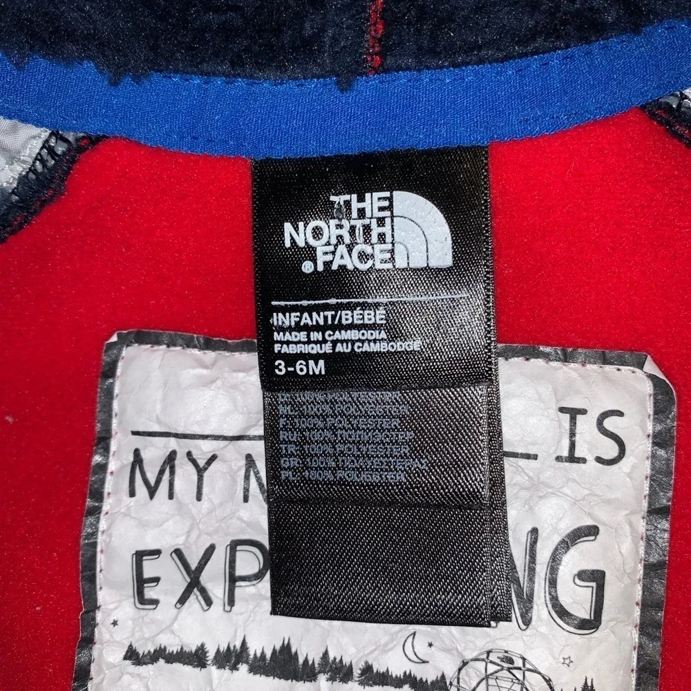 The North Face Kids Red and Navy One Piece CHIMBORAZA 3-6 months mid weight